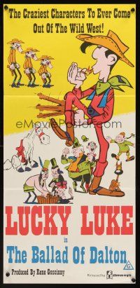 5g399 BALLAD OF DALTON Aust daybill '78 Lucky Luke, really great western cartoon art!
