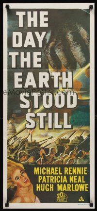 5g458 DAY THE EARTH STOOD STILL Aust daybill R70s sci-fi classic, similar art to the original!