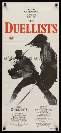 5g469 DUELLISTS Aust daybill '77 Ridley Scott, Keith Carradine, Harvey Keitel, cool fencing image!