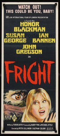 5g493 FRIGHT Aust daybill '71 different stone litho of terrified Susan George!