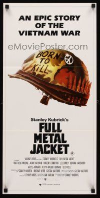 5g494 FULL METAL JACKET Aust daybill '87 Stanley Kubrick bizarre Vietnam War movie!