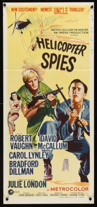 5g518 HELICOPTER SPIES Aust daybill '67 Robert Vaughn, David McCallum, The Man from UNCLE!