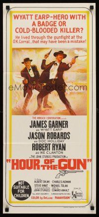 5g527 HOUR OF THE GUN Aust daybill '67 James Garner as Wyatt Earp, John Sturges, stone litho!
