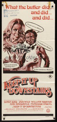 5g543 KEEP IT UP DOWNSTAIRS Aust daybill '76 aging Diana Dors, Jack Wild, English comedy!
