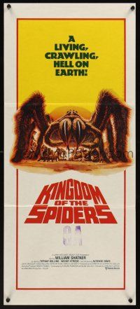 5g547 KINGDOM OF THE SPIDERS Aust daybill '77 cool different artwork of giant hairy spider!