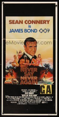 5g570 NEVER SAY NEVER AGAIN Aust daybill '83 art of Sean Connery as James Bond 007 by Rudy Obrero!
