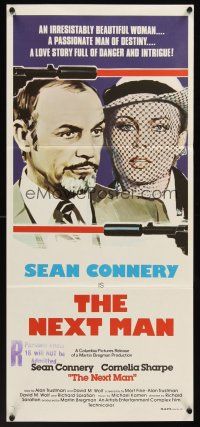 5g571 NEXT MAN Aust daybill '76 Sean Connery, sexy Cornelia Sharpe, cool different spy image!