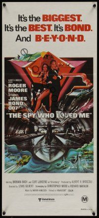 5g626 SPY WHO LOVED ME Aust daybill '77 great art of Roger Moore as James Bond 007 by Bob Peak!
