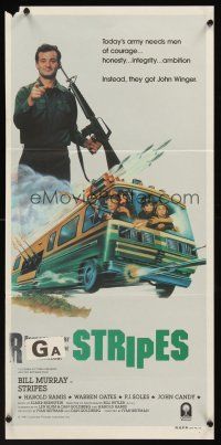 5g631 STRIPES Aust daybill '81 Ivan Reitman, Bill Murray, best artwork by Jack Thurston!