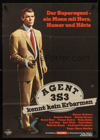 5g144 AGENT 3S3: PASSPORT TO HELL German '65 eurospy, art of George Ardisson in title role!