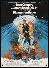 5g201 DIAMONDS ARE FOREVER German '71 art of Sean Connery as James Bond by Robert McGinnis!