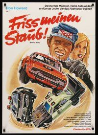 5g207 EAT MY DUST German '76 Ron Howard pops the clutch and tells the world, car chase art!