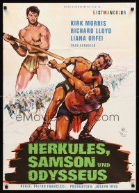 5g242 HERCULES, SAMSON, & ULYSSES German '65 Pietro Francisci sword & sandal action, gladiator art!