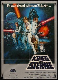 5g310 STAR WARS German '77 George Lucas classic sci-fi epic, great art by Tom Chantrell!
