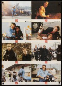 5g352 HARD TARGET set 2 German LC poster '93 John Woo, Jean-Claude Van Damme & Lance Henriksen!
