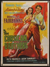 5g015 CORSICAN BROTHERS Indian R60s art of Douglas Fairbanks Jr. & Ruth Warrick by Pinto!