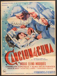 5g035 CANCION DE CUNA Mexican poster '53 artwork of three nuns with baby by Josep Renau!