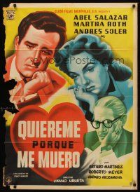 5g118 QUIEREME PORQUE ME MUERO Mexican poster '53 art of top stars, Love Me For Who I Am!