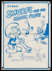 5g622 SMURFS & THE MAGIC FLUTE New Zealand daybill '83 feature cartoon, great Peyo art!