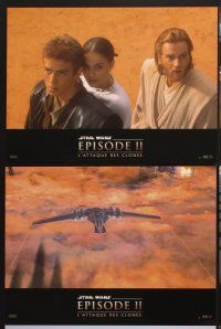 5g796 ATTACK OF THE CLONES 8 French LCs '02 Star Wars Episode II, Christensen & Natalie Portman!
