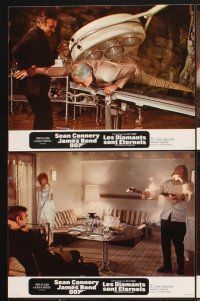 5g784 DIAMONDS ARE FOREVER 9 French LCs '71 Sean Connery as James Bond, Jill St. John, Lana Wood