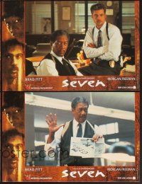 5g749 SEVEN 12 French LCs '95 Morgan Freeman, Brad Pitt, Gwyneth Paltrow, serial killer classic!