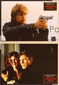 5g886 DEVIL'S OWN 12 German LCs '97 great close-ups of Harrison Ford & Brad Pitt!