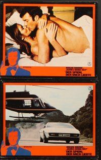5g845 SPY WHO LOVED ME 24 German LCs '77 Roger Moore as James Bond, sexy Barbara Bach, Curt Jurgens