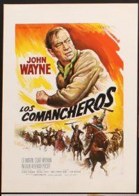 5g678 COMANCHEROS 12 Spanish LCs R70s with artwork of cowboy John Wayne by Mataix, Michael Curtiz!
