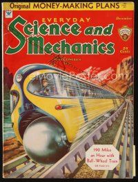 5h124 EVERYDAY SCIENCE & MECHANICS magazine December 1933 190 Miles an Hour with Ball-Wheel Train!