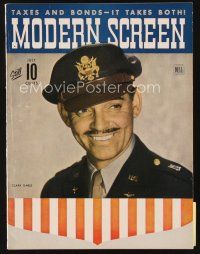 5h099 MODERN SCREEN magazine July 1943 c/u of Captain Clark Gable of the U.S. Army Air Forces!