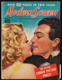 5h096 MODERN SCREEN magazine May 1937 art of beautiful Jean Harlow & Robert Taylor by Earl Christy!