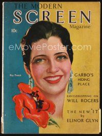 5h095 MODERN SCREEN vol 1 no 1 magazine November 1930 incredible artwork of beautiful Kay Francis!