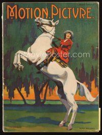 5h119 MOTION PICTURE magazine March 1921 art of Ruth Roland on rearing horse by Leo Sielke Jr.!