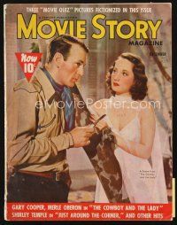 5h113 MOVIE STORY magazine December 1938 Gary Cooper & Merle Oberon in The Cowboy and the Lady!