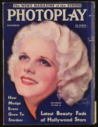 5h064 PHOTOPLAY magazine December 1931 artwork of beautiful Jean Harlow by Earl Christy!