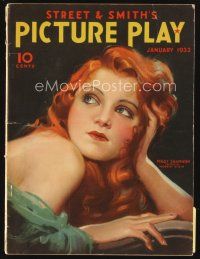 5h073 PICTURE PLAY magazine January 1932 sexiest artwork of Peggy Shannon by Modest Stein!