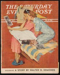 5h129 SATURDAY EVENING POST magazine February 19, 1938 wonderful art by Norman Rockwell!