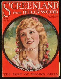 5h078 SCREENLAND magazine July 1923 wonderful portrait of pretty Mary Pickford by Flohri!