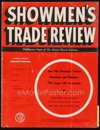 5h059 SHOWMEN'S TRADE REVIEW exhibitor magazine Oct 8, 1955 2-page ad for Rebel Without a Cause!