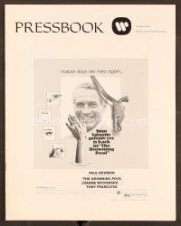5h327 DROWNING POOL pressbook '75 cool image of Paul Newman as private eye Lew Harper!