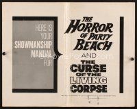 5h337 HORROR OF PARTY BEACH/CURSE OF THE LIVING CORPSE pressbook '64 great monster images!