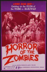 5h338 HORROR OF THE ZOMBIES pressbook '76 dead men existing on the flesh of the young & beautiful!