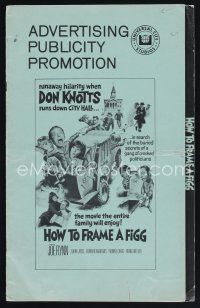 5h341 HOW TO FRAME A FIGG pressbook '71 Joe Flynn, wacky comedy images of Don Knotts!