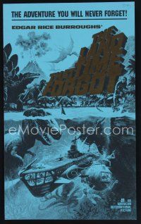 5h349 LAND THAT TIME FORGOT pressbook '75 Edgar Rice Burroughs, cool dinosaur art!