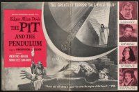 5h373 PIT & THE PENDULUM pressbook '61 Edgar Allan Poe's greatest terror tale, great horror art!