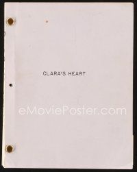 5h208 CLARA'S HEART sixth revised draft script September 8, 1987, screenplay by Mark Medoff!