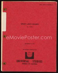 5h216 GRAY LADY DOWN final draft script Sept 10, 1976, screenplay by Jim Whittaker & Howard Sackler