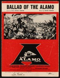 5h237 ALAMO sheet music '60 John Wayne, Ballad of the Alamo by Dimitri Tiomkin!