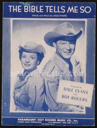 5h241 BIBLE TELLS ME SO sheet music '55 featured by Roy Rogers & Dale Evans, who wrote it!
